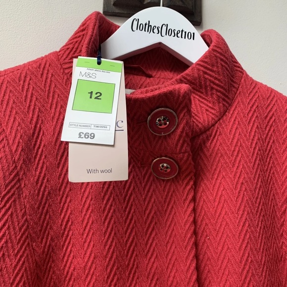 Marks & Spencer Classic coat size uk 12 pink - Picture 8 of 13